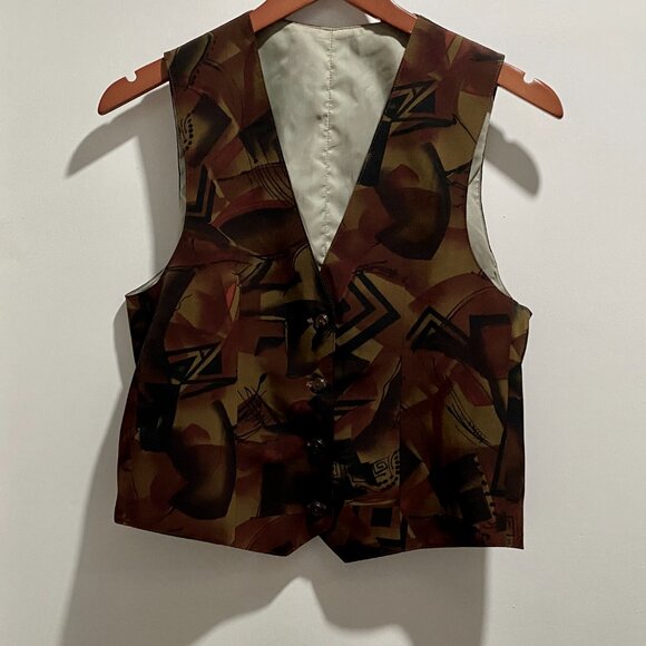 Vintage Abstract Scandi Girl Whimsigoth Boho Fitted Whimsigoth Y2K Vest Top S - Picture 1 of 4